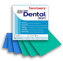 Кофердам (Dental Dam) латексний, блакитний звичайний (без запаху), (127мм х 127мм) 52шт