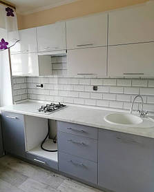 Скинали с изображением белого кирпича - установка в Запорожье 1