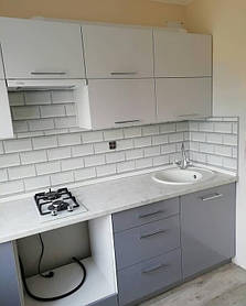 Скинали с изображением белого кирпича - установка в Запорожье 2