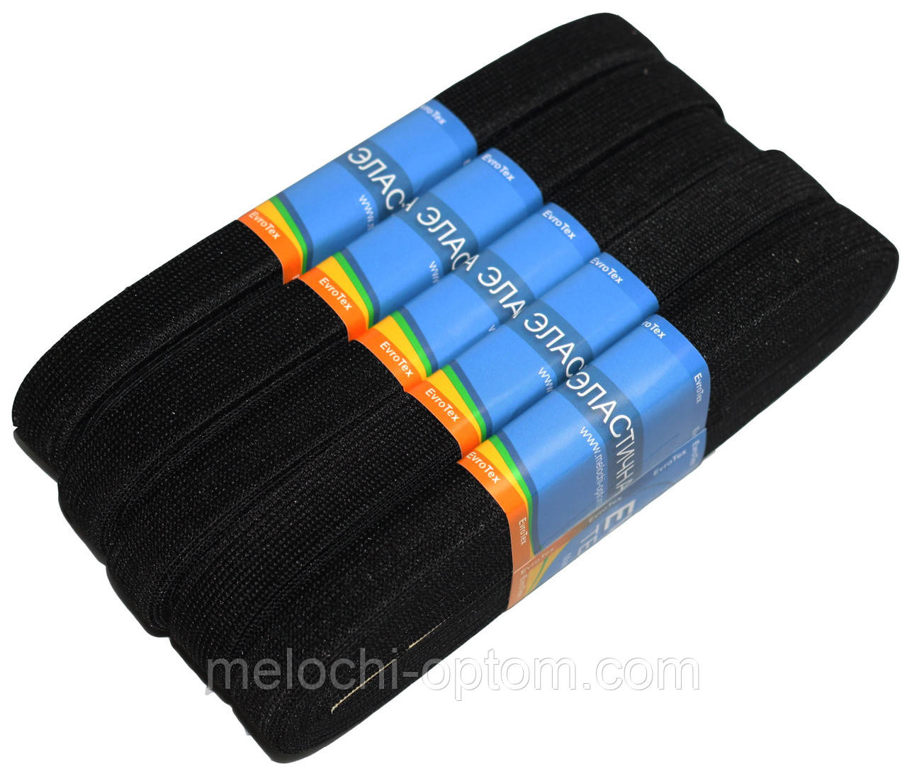 Гумки для одягу "EuroTextile" (20mm/5m) чорні, тасьма еластична поліестер