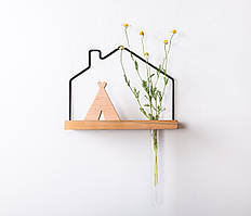 Настінна мініполиця Будинок із квіткою