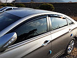 Дефлектори вікон (вітровики) Hyundai Sonata YF 2010-2014 (Autoclover A117), фото 11