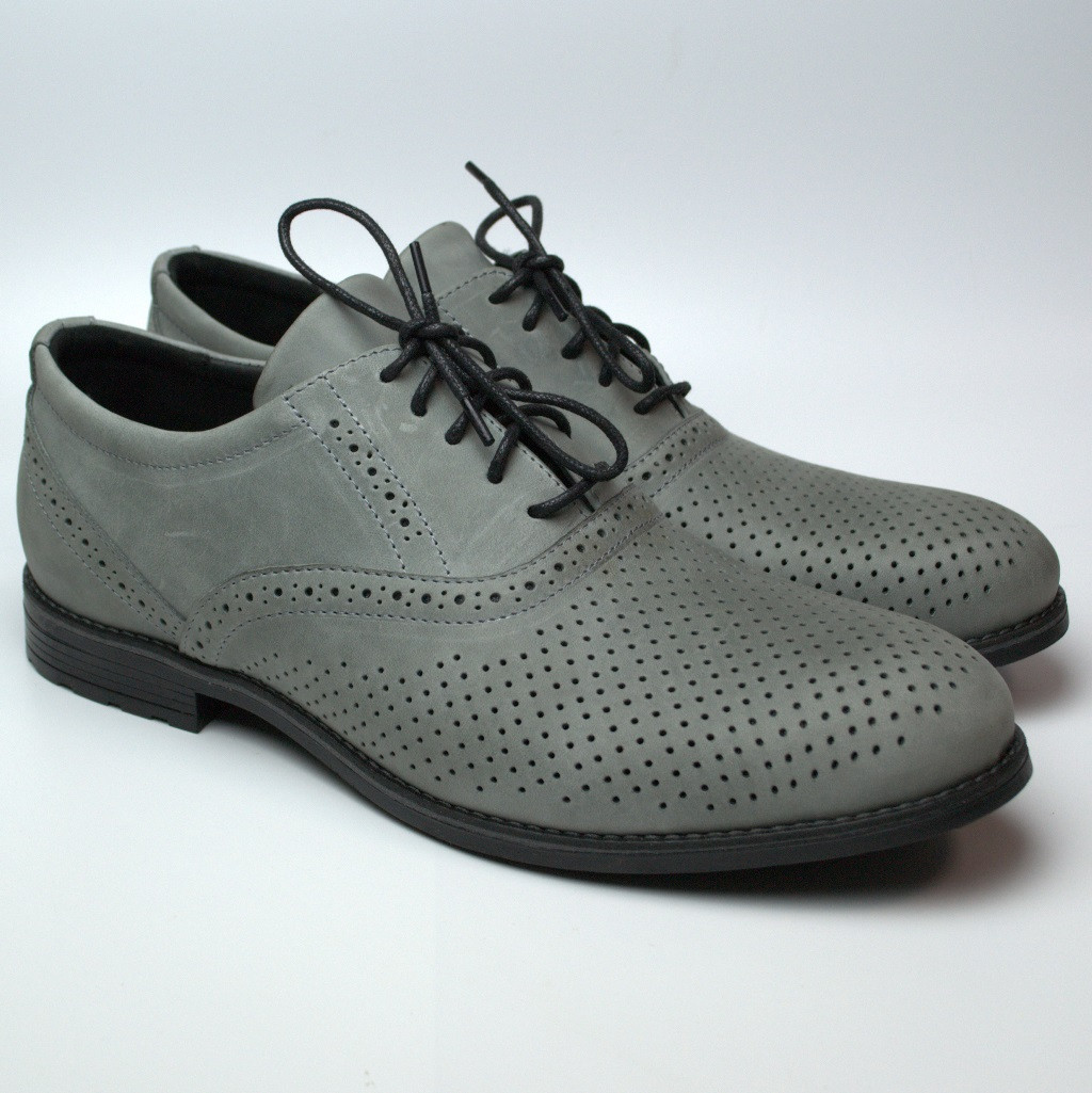Літні туфлі чоловічі шкіряні сірі перфорація взуття Rosso Avangard Romano Bandura Crazy Perf, фото 1
