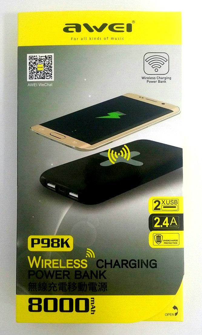 Бездротовий зовнішній акумулятор (пауербанк) Awei P98K 8000 маг PowerBank