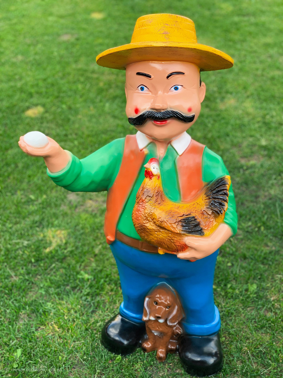 Садова фігура "Дед із куркою" H-95 см