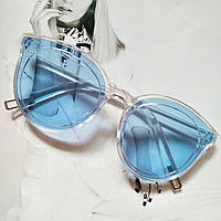 Стильные женские солнцезащитные очки кошачий глаз Голубой