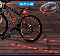 Велосипедний ліхтар + лазер DW-681/9301