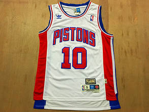 Біла чоловіча майка Adidas Rodman №10 команда Detroit Pistons