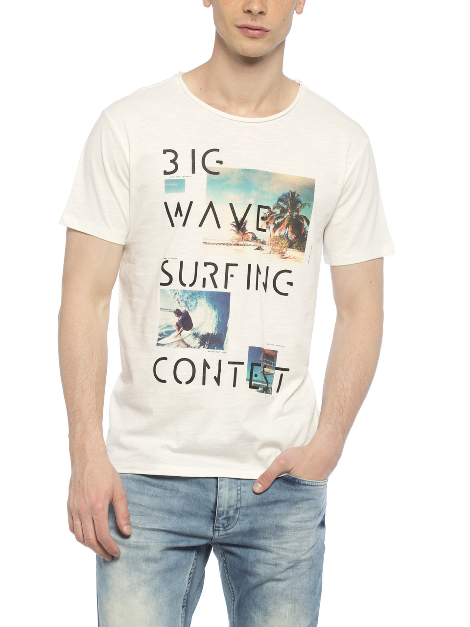 Чоловіча футболка LC Waikiki/ЛС Вайки з написом Big wave Surfing contest