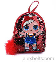 Дитячий рюкзак «L. O. L.» з паєтками (червоний)