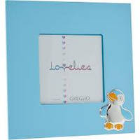 GREGGIO Дитяча голуба рамка для фотографій з срібним пінгвіном. LOVELIES