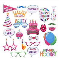 Фотобутафорія для фото для свята 22 деталі різнобарвний