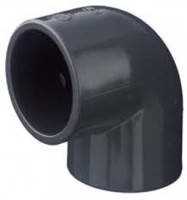 Коліно ПВХ 90 град, 32 мм, клейове, сіре
