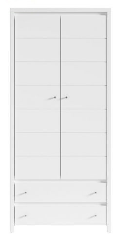 Шкаф платяной Кристина 011 двухдверный корпус ДСП Нимфея альба, фасад Белый глянец (БРВ-Украина ТМ) - фото 2 - id-p1014684781