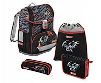 Школьный рюкзак для мальчиков HAMA Step By Step FIRE DRAGON + 2 пенала + сумка для спортивной обуви супер