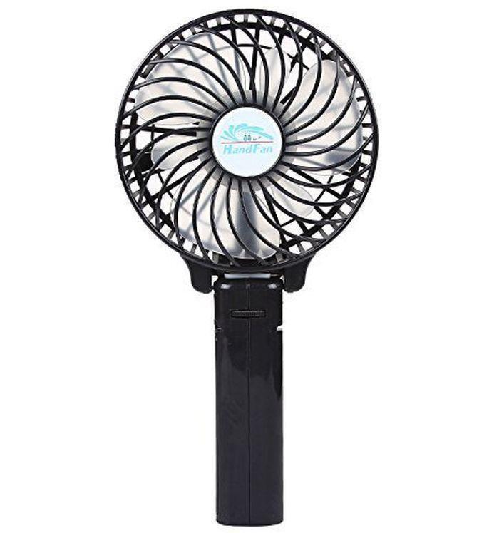 Портативний ручний вентилятор handy mini fan з акумулятором 18650, чорний