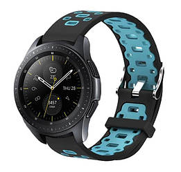 Спортивний ремінець Primo Perfor Classic для годинника Samsung Galaxy Watch 42 mm (SM-R810) - Black&Blue