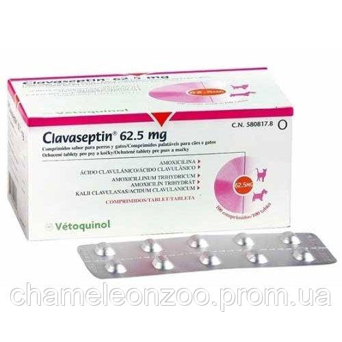 Клавасептин 62,5 мг 10 табл - фото 1 - id-p1014751638