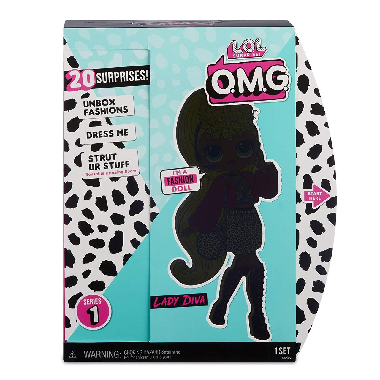 L.O.L.Surprise! O.M.G. ЛОЛ Модная Куколка ОМГ Серия 1: Lady Diva (Леди Дива) + 20 сюрпризов