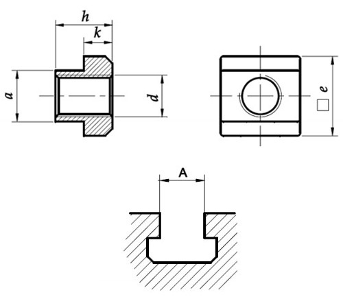 Креслення гайки DIN 508