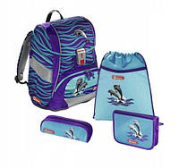 Школьный рюкзак для мальчиков HAMA Step By Step Happy Dolphins + 2 пенала + сумка для спортивной обуви супер