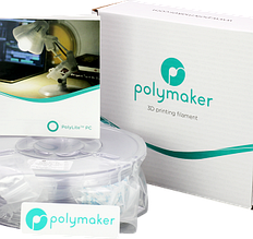 Пластик в котушці PC PolyLite 1,75 мм, Polymaker, 1кг прозорий