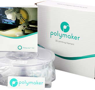 Пластик в котушці PC PolyLite 1,75 мм, Polymaker, 1кг прозорий, фото 2
