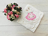 Полотенце уголок для малышей "Зайченок" розовый