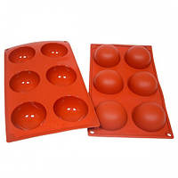 Силіконова форма півсфери на 6 шт 7 см