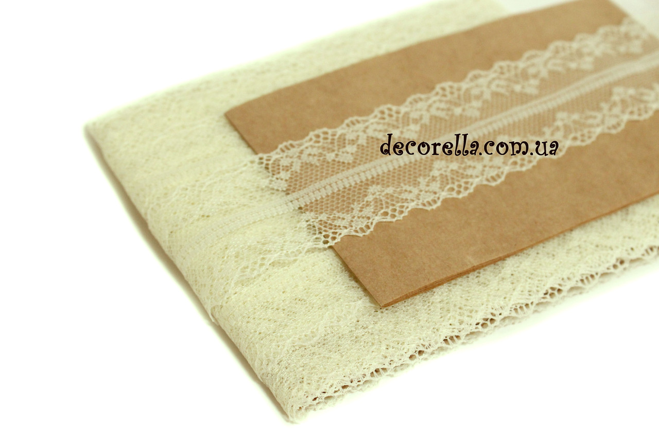 Мереживо 10 м молочне, фото 1