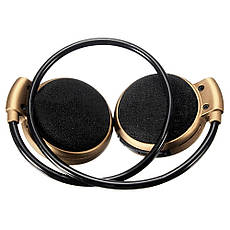 Бездротова гарнітура 3в1 bluetooth-навушники, MP3-плеєр, FM радіо (золотистий), фото 2