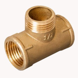 Трійник Ду 20 внутрішня х 15 зовнішня х 20 внутрішня різьба, латунь, фото 1