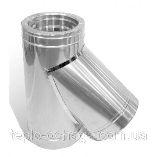 Трійник 45° для димоходу неіржавка сталь у неіржавці AISI