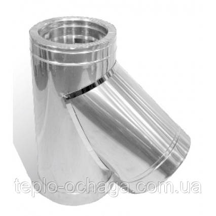 Трійник 45° для димоходу неіржавка сталь у неіржавці AISI, фото 1