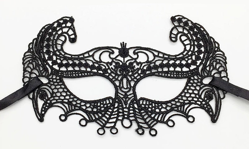 Маска мереживна, карнавальна чорна 19