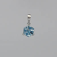 Кулон серебряный "Swarovski Куб Д8" Aqua - Аква родированный