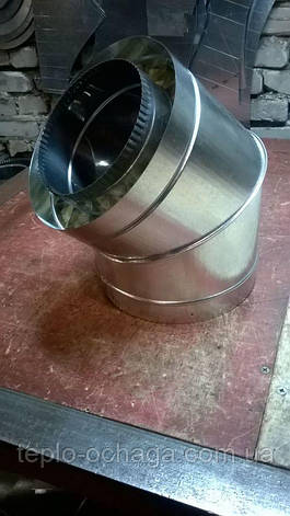 Коліно 45° для димоходу нержавійка в оцинкуванню, фото 2