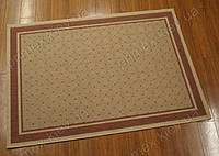 Безворсовий килим-рогожка Balta Natura плетені навскоси квадрати бежевий з теракотою