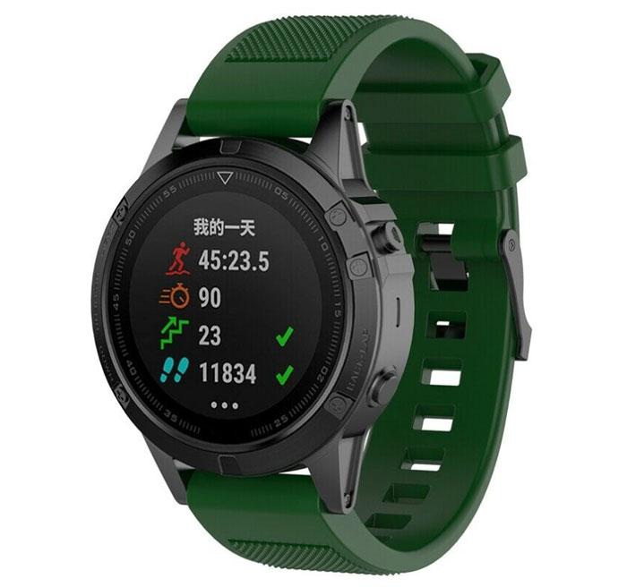 Силіконовий ремінець Primo для годинника Garmin Fenix 3 / 3HR / Fenix 5X / 6X - Army Green, фото 1