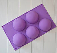 Силіконова форма півсфери на 5 шт. 8 см