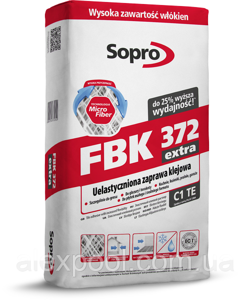 Sopro FBK 372 extra - Цементний клейовий розчин extra 22,5 кг