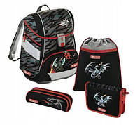 Шкільний рюкзак для хлопчиків HAMA Step By Step Fire Dragon + 2 пенала + сумка для спортивного взуття