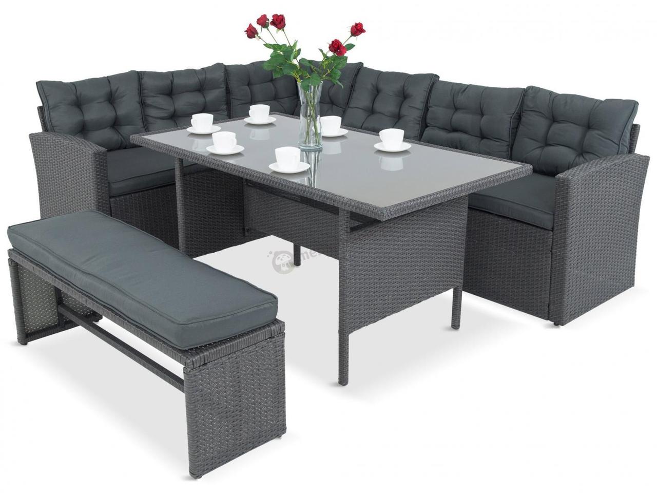 Комплект садових меблів плетених з ротанга Topiano Antracite (сірий)