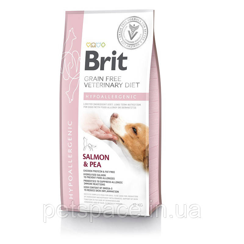 Ветеринарна дієта Brit VD Grain free Hypoallergenic (беззернова гіпоалергенна дієта для собак) 2кг.
