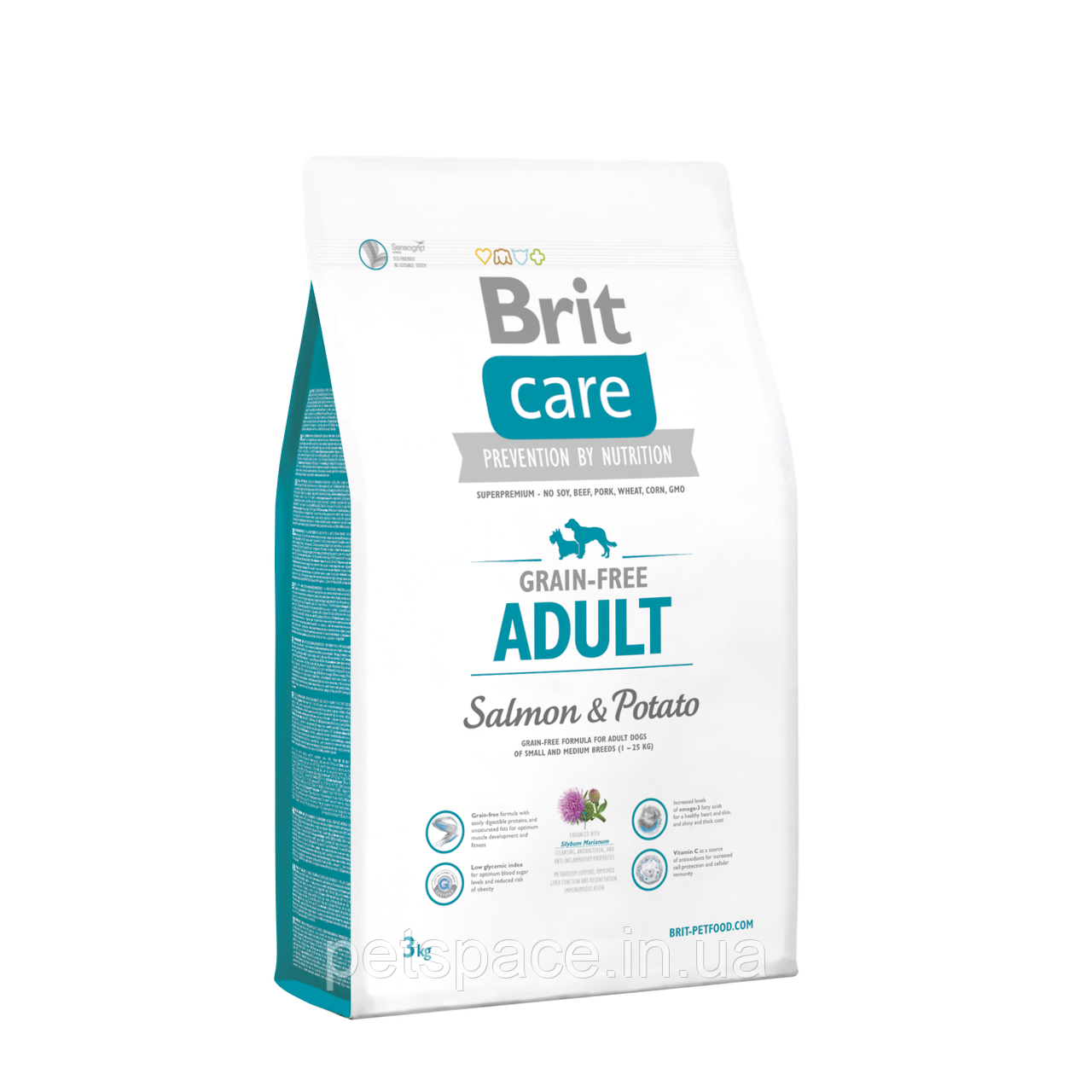 Корм Brit Care (Бріт Кеа для дрібних і середніх собак з лососем і картоплею) 3кг.
