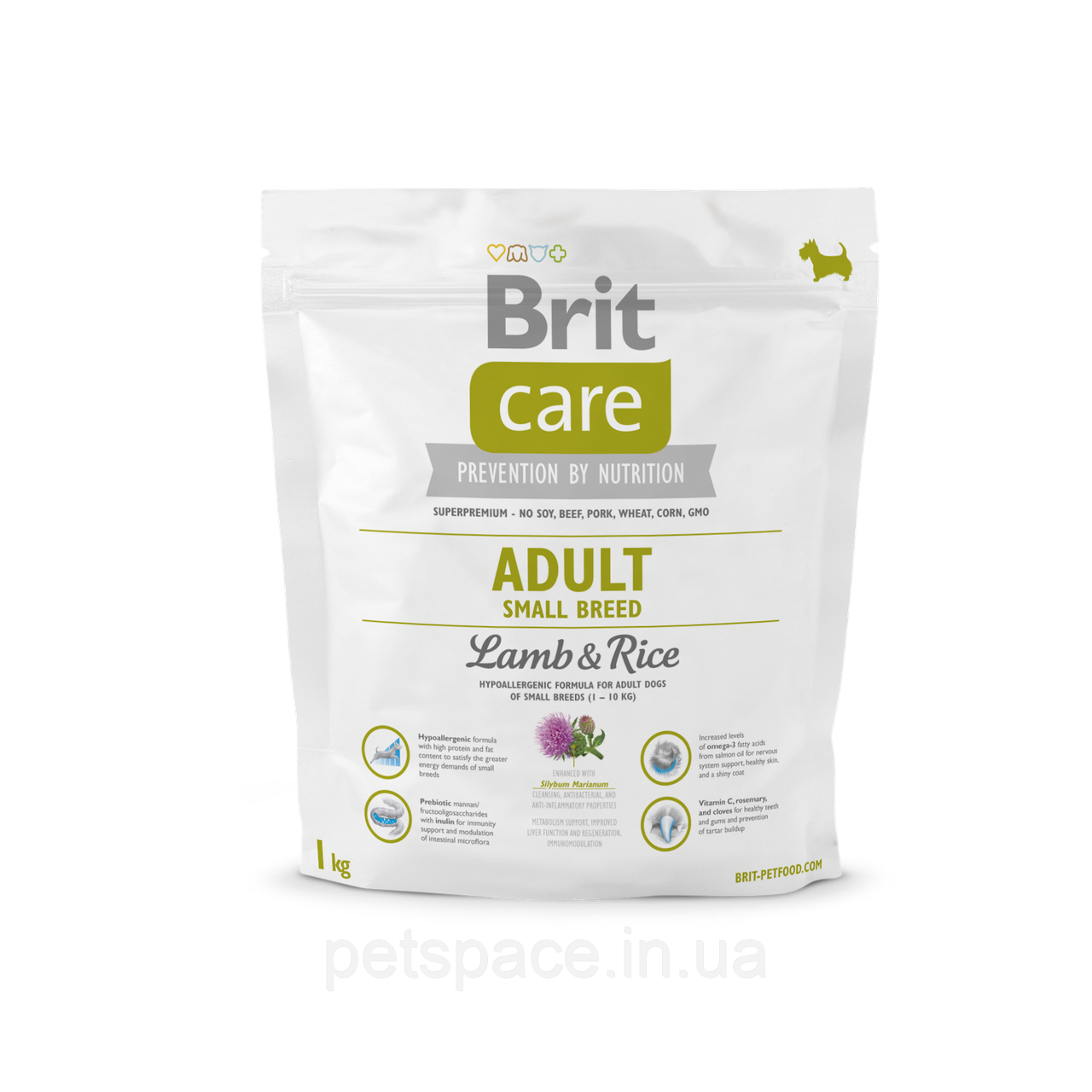 Корм Brit Care Adult Small Breed Lamb (Бріт Кеа для собак дрібних порід з ягням та рисом) 1кг.