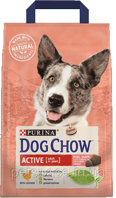 Корм для собак Dog Chow Active (Дог Чау для активних дорослих собак, курка) 2,5кг.