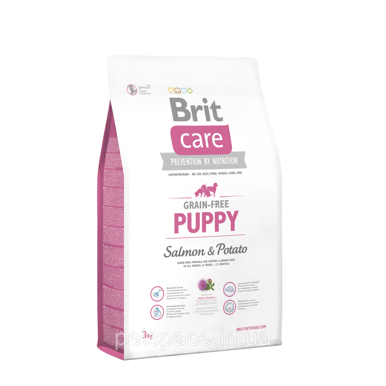Корм Brit Care Puppy (Бріт Кеа для цуценят всіх порід з лососем і картоплею) 3кг.