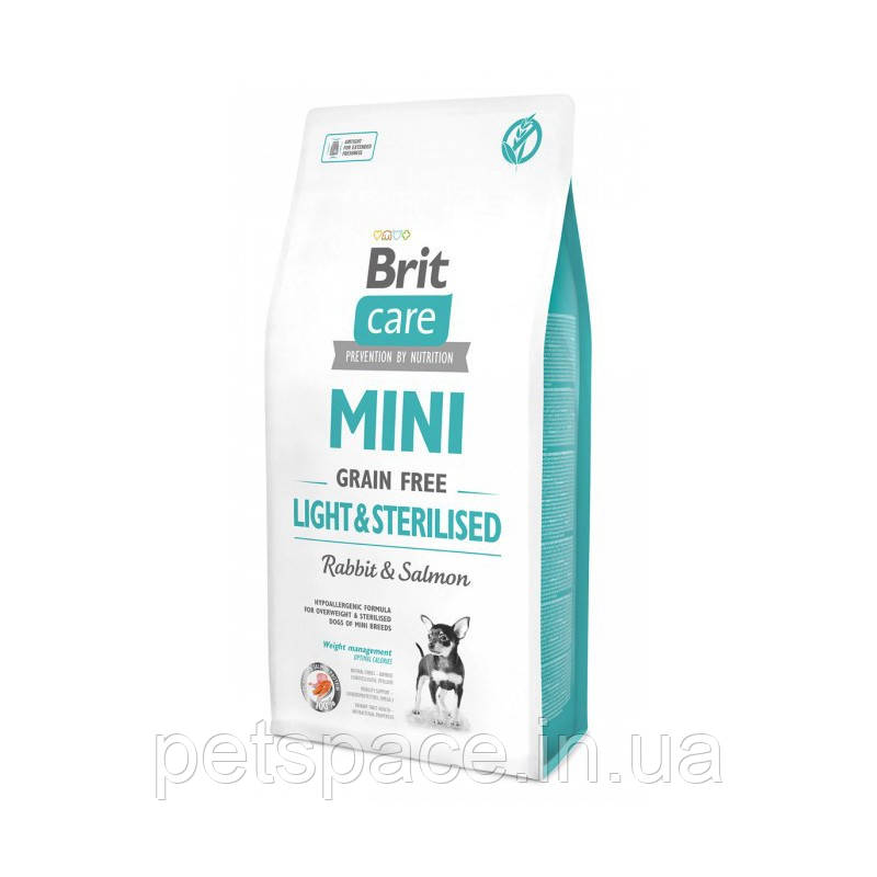 Корм Brit Care GF Mini Light&Sterilised (Бріт Кеа для стерелізованих собак дрібних порід) 2кг.