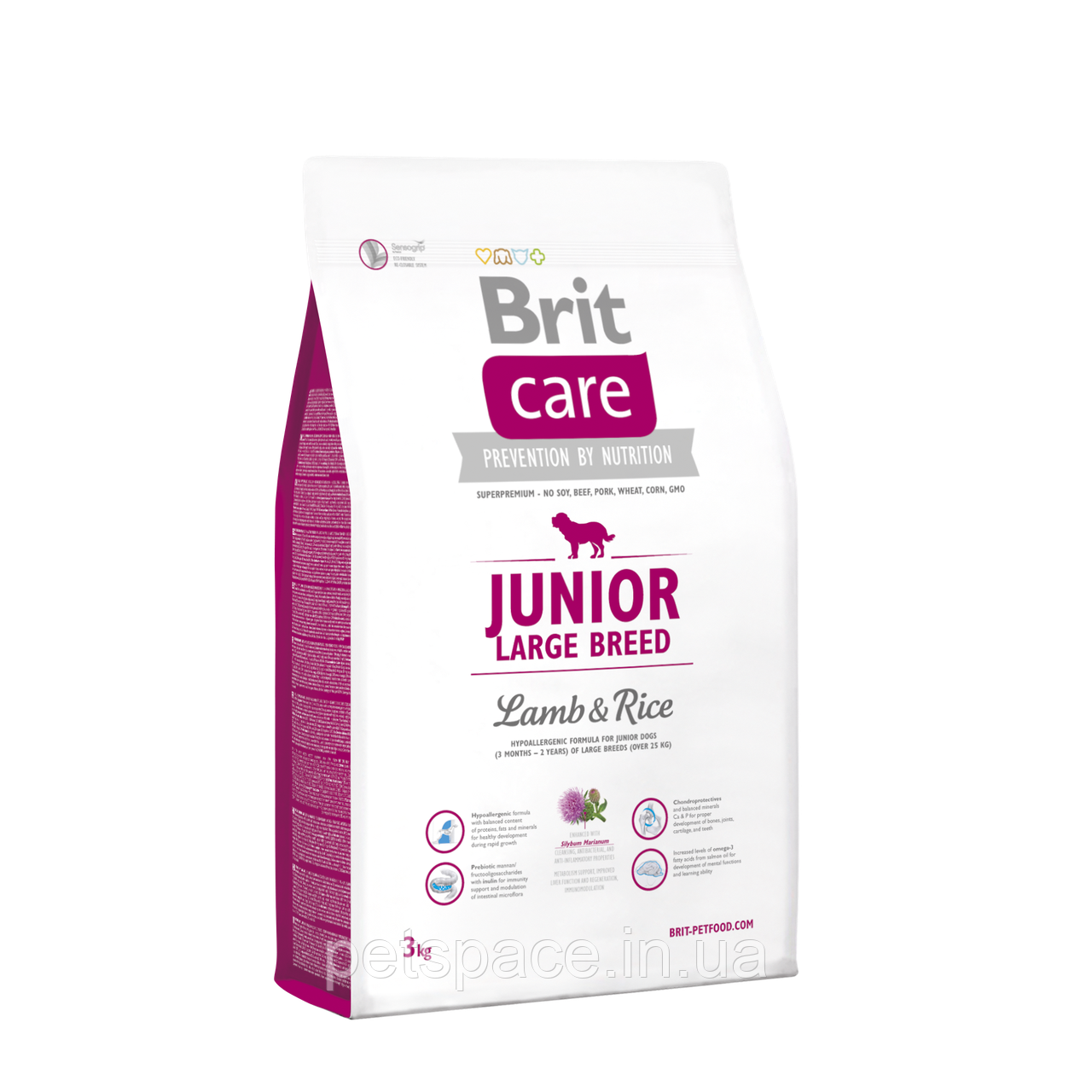 Корм Brit Care Junior Large Breed (Бріт Кеа для цуценят гиганських порід з ягням і рисом) 3кг.